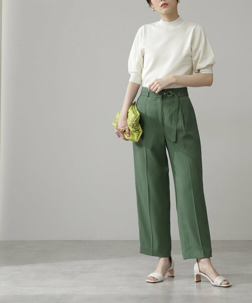 N. Natural Beauty Basic*|スタッズベルト付テーパードパンツ<<S Size